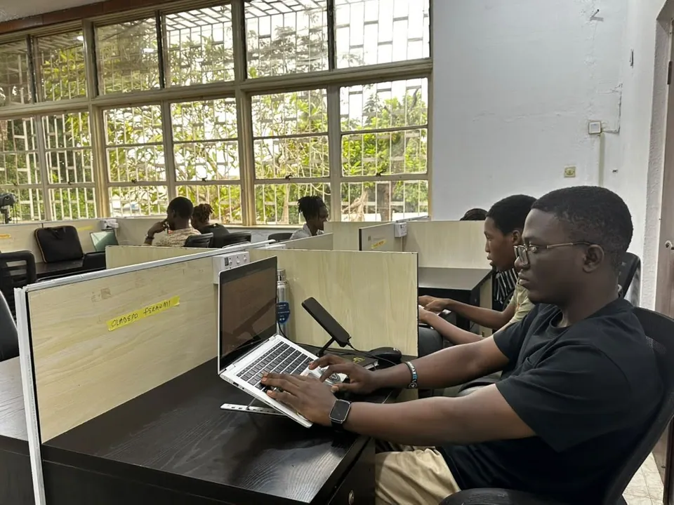 Trainees at work in the computer lab