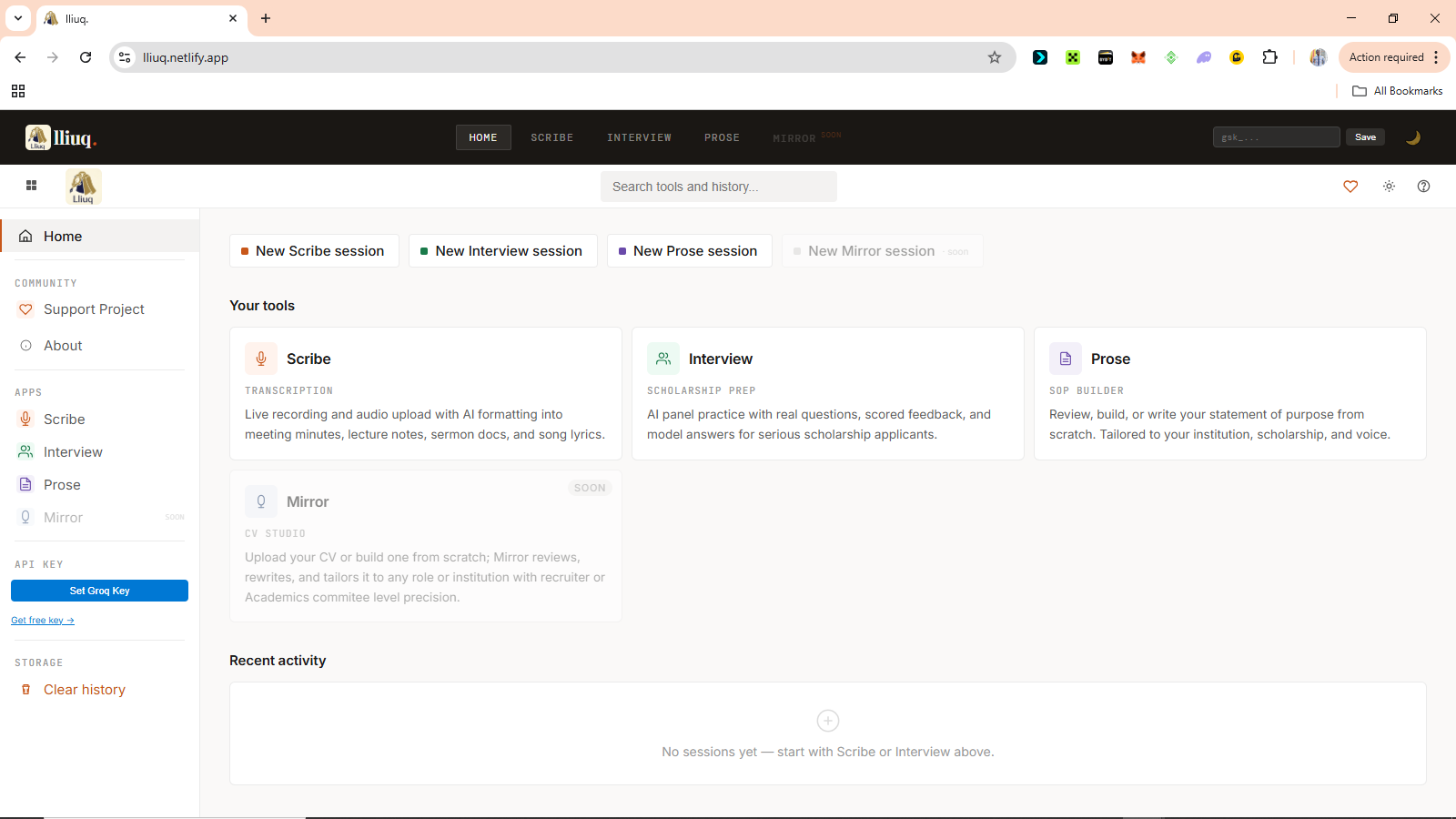 Lliuq: A Serverless AI Platform for Accessible Scholarship and Academic Preparation