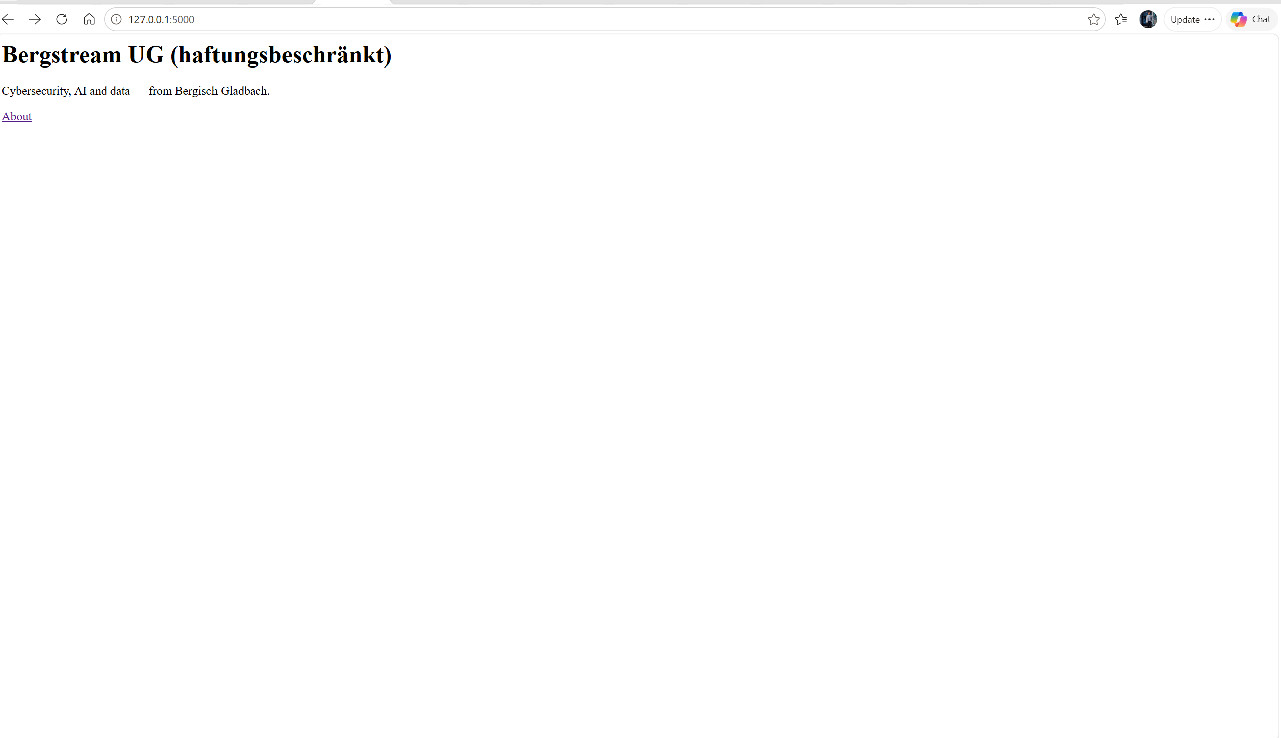Bergstream Company Website with Python Flask